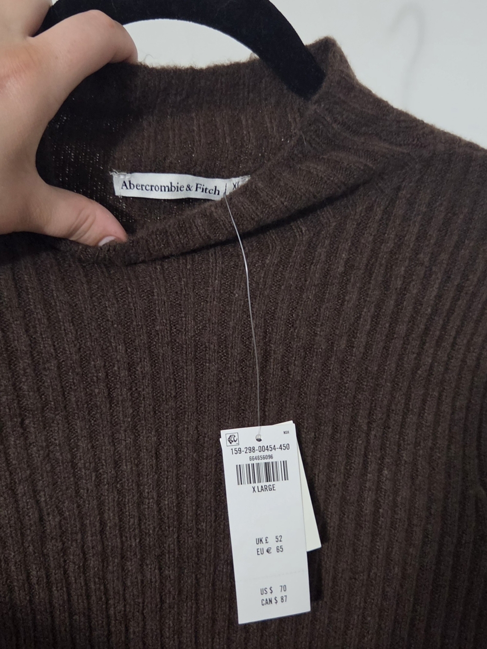Abercrombie & Fitch Women's Ribbed Knit Sweater Dress- Brown
